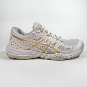 ASICS Upcourt 4 Men's 8 (Woman's 9.5) White Gold Indoor Court Volleyball Shoes